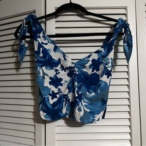 Zara Cropped Top with Tie Sleeves